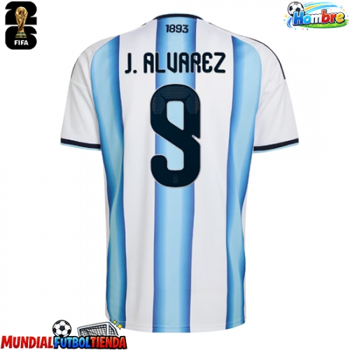 Camiseta Argentina Julian Alvarez #9 Primera Equipación Replica Mundial 2026 mangas cortas